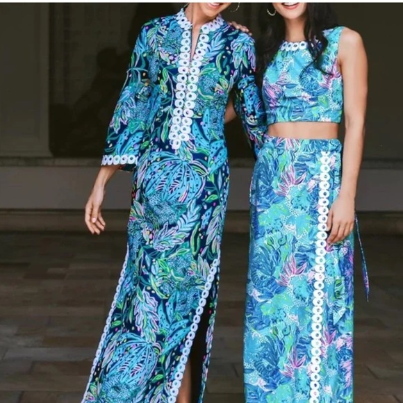 Shealyn Maxi Caftan in Low Tide Navy Catty Purrsonality size 6 - new with tags! - Picture 3 of 9